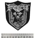 Метъл нашивка Immortal Northern Chaos Gods с бяла бродерия на щит и маска