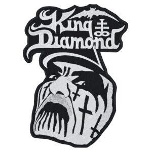 Голяма везана метъл нашивка King Diamond с лого и лик на вокалиста за гръб на яке