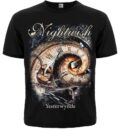 Черна метъл тениска на Nightwish Yesterwynde с детайлна арт щампа на часовник и кораб
