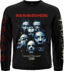 Черна мъжка тениска с дълъг ръкав Rammstein с щампа Sehnsucht и надписи по ръкавите