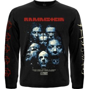 Черна мъжка тениска с дълъг ръкав Rammstein с щампа Sehnsucht и надписи по ръкавите