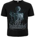 Предна част на черна метъл тениска Thy Art Is Murder Godlike със скелет и пентаграм
