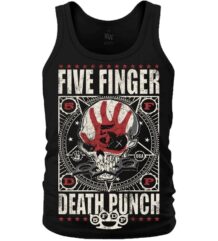 Мъжки памучен потник Five Finger Death Punch с череп и боксер, преден изглед