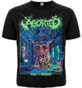 Черна мъжка метъл тениска с щампа Aborted Vault of Horrors в зелено и синьо