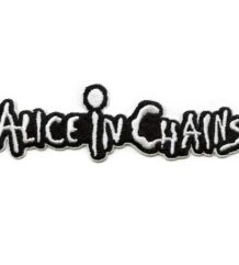 Бродирана черно-бяла нашивка на Alice In Chains с логото на групата