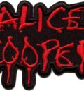 Малка бродирана рок нашивка на Alice Cooper с червено лого на черен фон