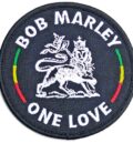Кръгла нашивка Bob Marley с ямайския лъв и надпис One Love