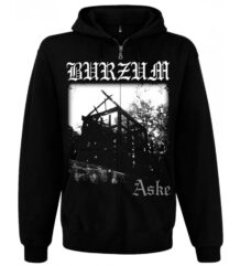 Метъл суичер с цип Burzum Aske предна част с лого и щампа на изгоряла църква