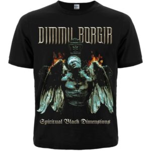 Лице на черна метъл тениска Dimmu Borgir с ангел от албума Spiritual Black Dimensions