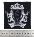 Метъл нашивка Emperor Logo с бродерия на лъвове и корона върху черен фон