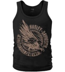 Мъжки памучен потник Harley-Davidson с голяма щампа на орел, преден изглед