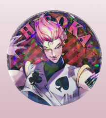 Метална значка на Hisoka от Hunter x Hunter