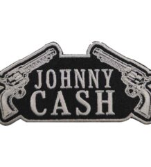 Малка бродирана рок нашивка Johnny Cash с револвери