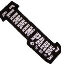 Метъл нашивка Linkin Park Logo с бяла бродерия върху черен фон