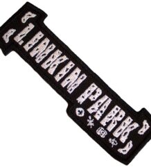 Метъл нашивка Linkin Park Logo с бяла бродерия върху черен фон