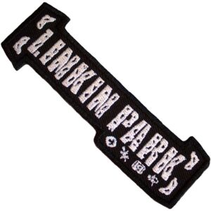 Метъл нашивка Linkin Park Logo с бяла бродерия върху черен фон
