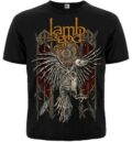 Черна мъжка метъл тениска с щампа на Lamb of God и скелет на гарван