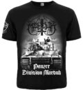 Предна част на черна метъл тениска Marduk Panzer Division с танк и обърнат кръст