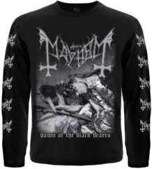 Мъжка черна тениска с дълъг ръкав на Mayhem Dawn of the Black Hearts отпред