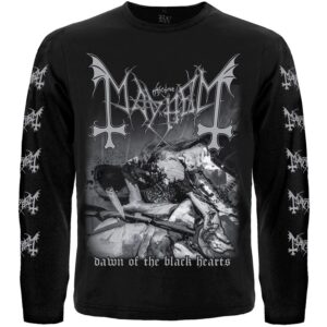 Мъжка черна тениска с дълъг ръкав на Mayhem Dawn of the Black Hearts отпред
