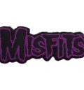 Пънк нашивка Misfits Purple Logo с лилава бродерия върху черен фон