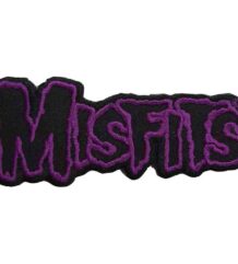 Пънк нашивка Misfits Purple Logo с лилава бродерия върху черен фон