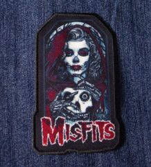 Рок нашивка Misfits Lady Skeleton с готическа бродерия на жена скелет