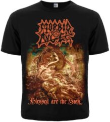 Лице на черна метъл тениска Morbid Angel с обложката на албума Blessed Are the Sick