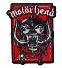 Червена бродирана нашивка на Motorhead със символа Snaggletooth