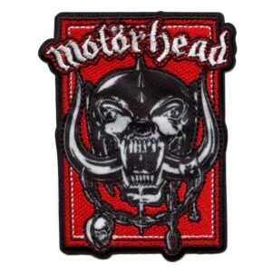 Червена бродирана нашивка на Motorhead със символа Snaggletooth