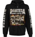 Черен метъл суичер с цип Pantera Cowboys from Hell с пламъци и надписи по ръкавите