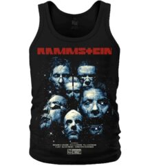 Мъжки памучен потник Rammstein Sehnsucht с лицата на групата и червено лого