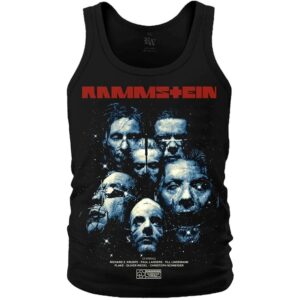Мъжки памучен потник Rammstein Sehnsucht с лицата на групата и червено лого