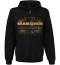 Мъжки черен суичер с цип Rammstein Made in Germany предна част златно лого