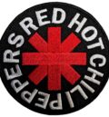 Кръгла рок нашивка Red Hot Chili Peppers с червена звезда Asterisk