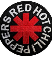 Кръгла рок нашивка Red Hot Chili Peppers с червена звезда Asterisk