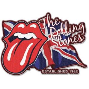 Оригинална рок нашивка The Rolling Stones с езика върху британското знаме