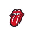 Рок нашивка The Rolling Stones Tongue Logo с червена бродерия върху черен фон