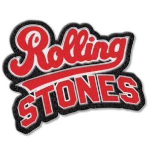 Рок нашивка The Rolling Stones Team Logo с червена бродерия и бял кант