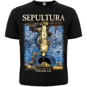 Черна метъл тениска Sepultura с обложката на албума Chaos A.D.