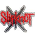 Метъл нашивка Slipknot с червено лого и деветолъчна звезда