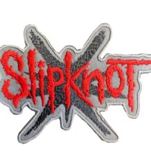 Метъл нашивка Slipknot с червено лого и деветолъчна звезда