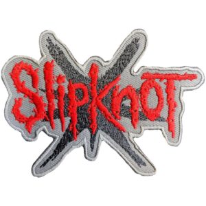 Метъл нашивка Slipknot с червено лого и деветолъчна звезда