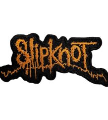 Метъл нашивка Slipknot Orange Logo с оранжева бродерия върху черен фон
