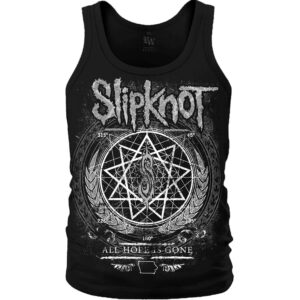 Черен мъжки потник Slipknot All Hope Is Gone с бяла нонаграма и лого