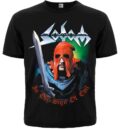 Предна част на мъжка метъл тениска Sodom In the Sign of Evil с рицар и меч