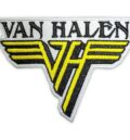 Рок нашивка Van Halen Text & Yellow Logo с жълт принт върху черен фон