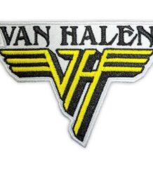 Рок нашивка Van Halen Text & Yellow Logo с жълт принт върху черен фон