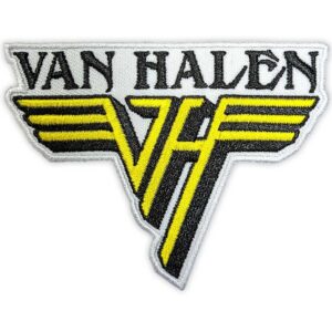 Рок нашивка Van Halen Text & Yellow Logo с жълт принт върху черен фон