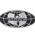 хип хоп нашивка Овална везана нашивка на Wu-Tang Clan Worldwide в черно и бяло